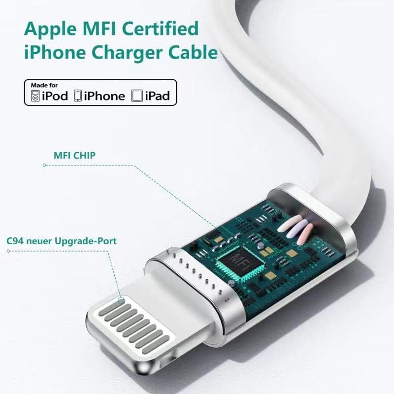 3 Pezzi 2m Cavo iPhone Originale Apple, Cavo Lightning USB iPhone Ricarica Veloce