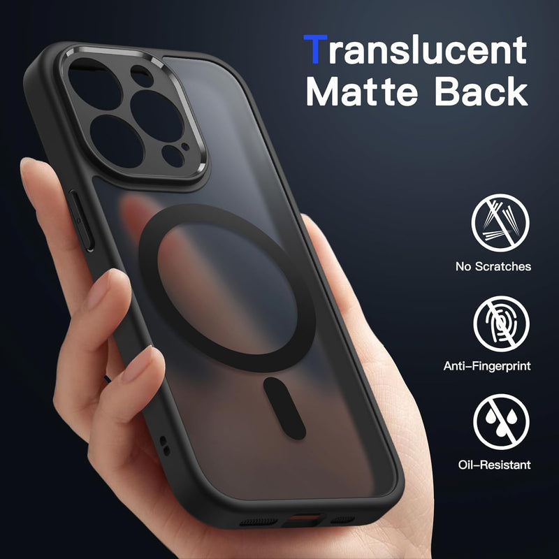 JETech Cover Magnetica per iPhone 14 Pro Max 6,7 Pollici Compatibile con MagSafe, Custodia Traslucida