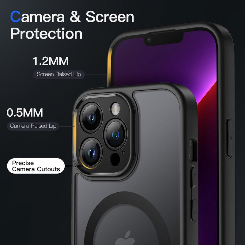 JETech Cover Magnetica per iPhone 14 Pro Max 6,7 Pollici Compatibile con MagSafe, Custodia Traslucida