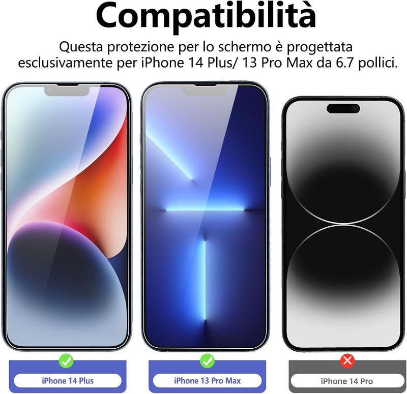 Pellicola Prottetiva Anti Graffio, Anti-Impronte,Senza Bolle,Durezza 9H, 0,33mm Ultra Trasparente,Ultra Resistente