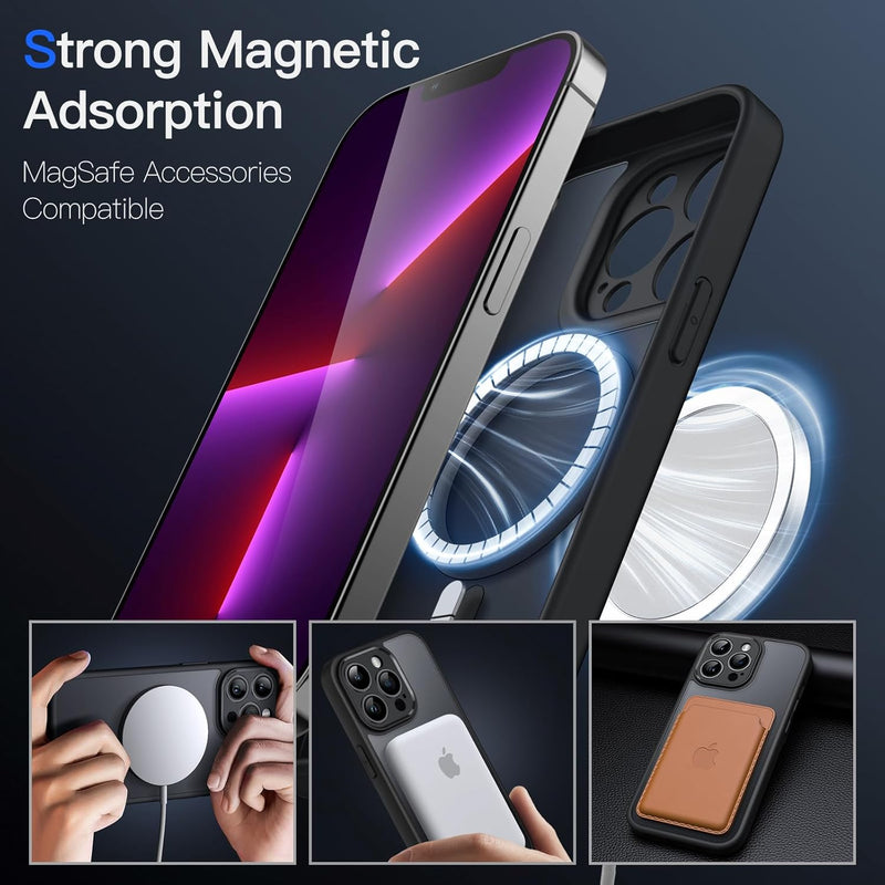 JETech Cover Magnetica per iPhone 14 Pro Max 6,7 Pollici Compatibile con MagSafe, Custodia Traslucida